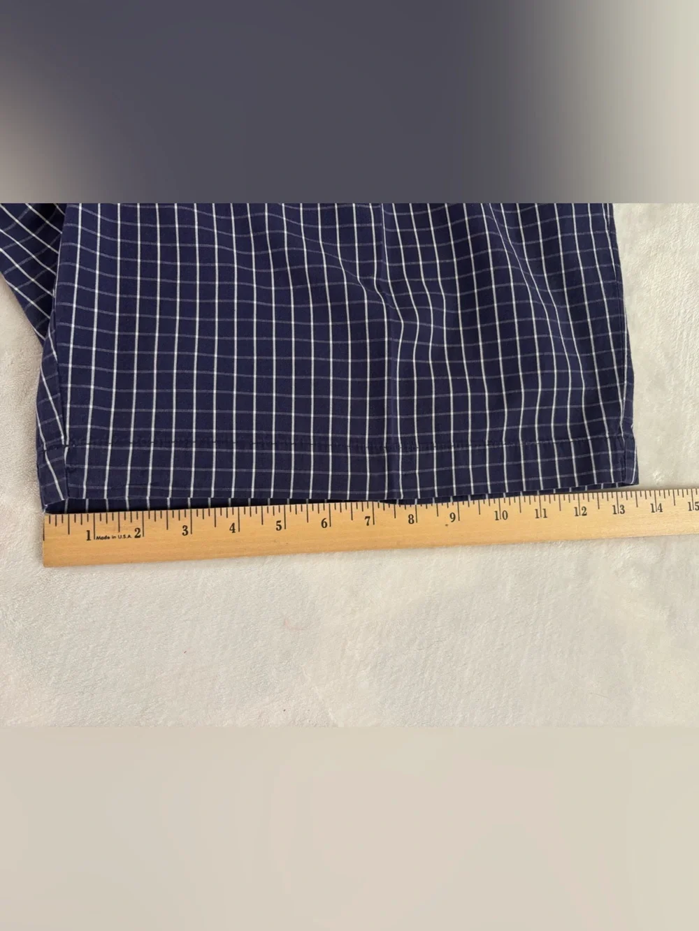Polo by Ralph Lauren Navy Windowpane Plaid Golf Flat-Front Men’s Shorts Size 38